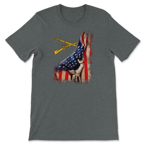 Infantry Rifles Combat Infantrymen US Flag Patriotic Soldier - Unisex T-Shirt - Dark Grey Heather