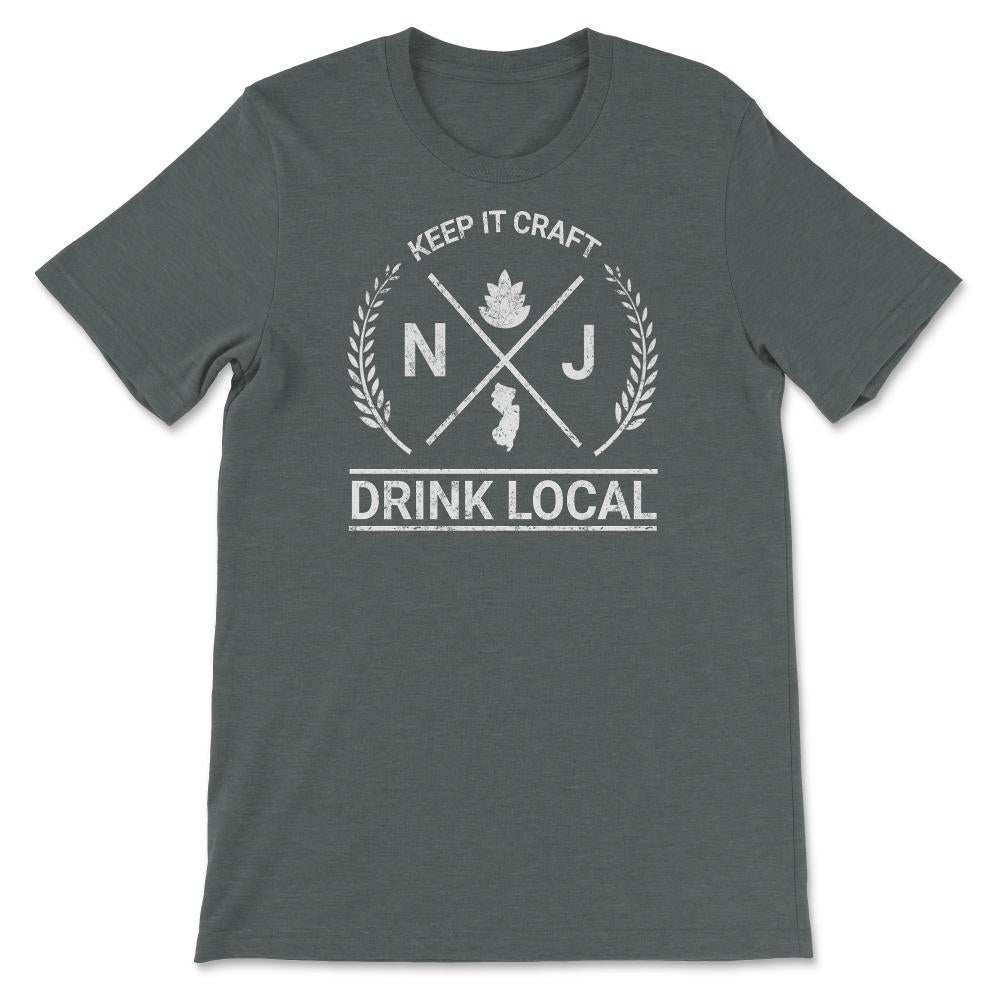 Drink Local New Jersey Vintage Craft Beer Brewing - Unisex T-Shirt - Dark Grey Heather