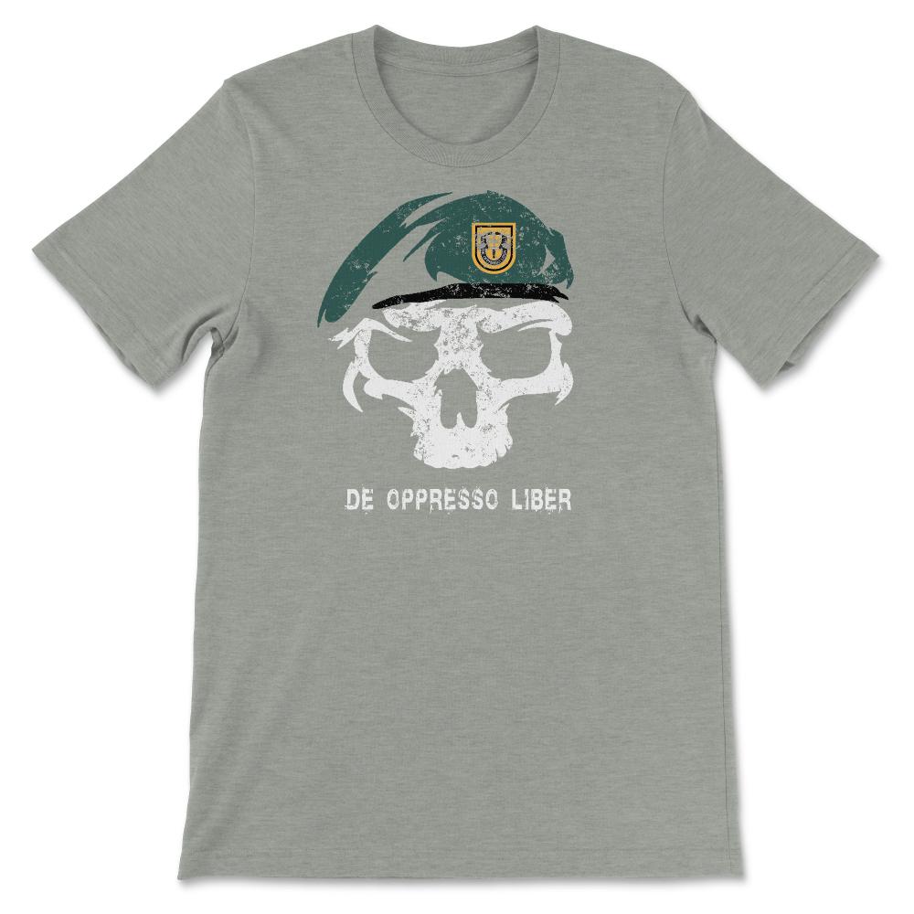 Army Special Forces De Oppresso Liber Green Beret 1st SFG Airborne - Unisex T-Shirt - Grey Heather