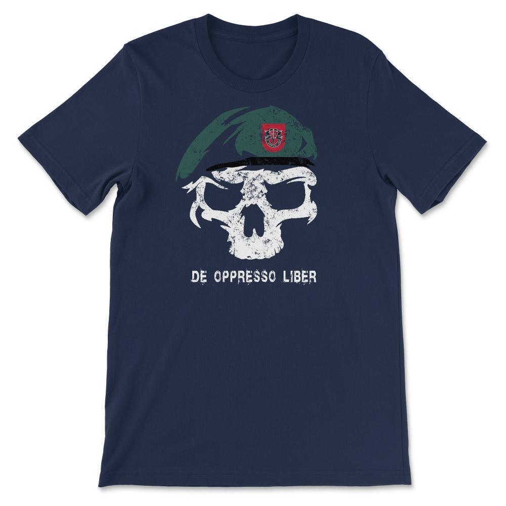 Army Special Forces De Oppresso Liber Green Beret 7th SFG Airborne - Unisex T-Shirt - Navy