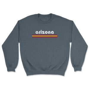 Vintage Arizona Retro Three Stripe Weathered - Unisex Sweatshirt - Dark Grey Heather