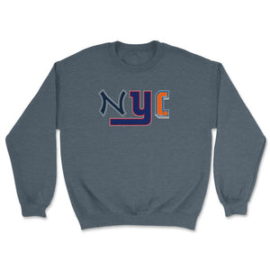 New York City Sports Fan Three Letter City Abbreviation - Unisex Sweatshirt - Dark Grey Heather