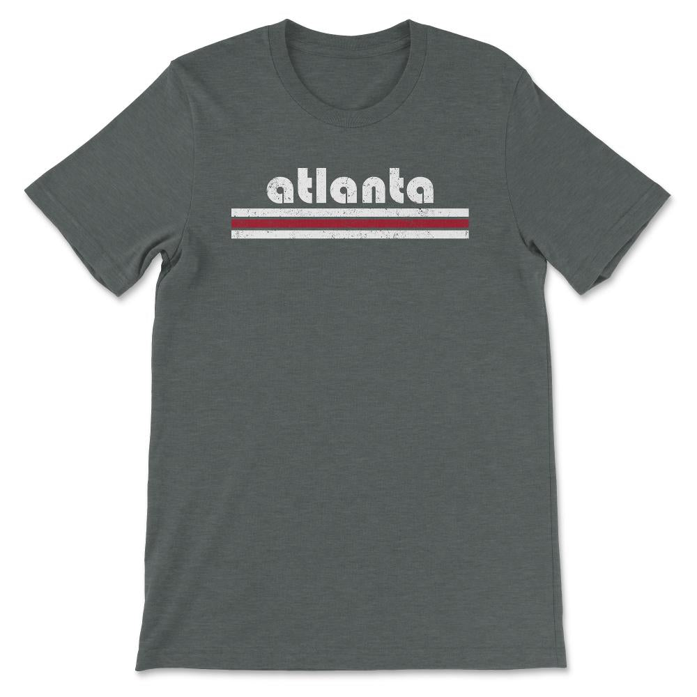 Vintage Atlanta Georgia Retro Three Stripe Weathered - Unisex T-Shirt - Dark Grey Heather