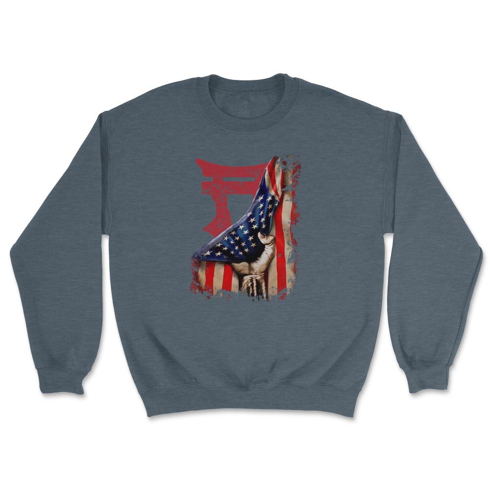 101st Airborne Rakkasans US Flag Patriotic Military Gift - Unisex Sweatshirt - Dark Grey Heather