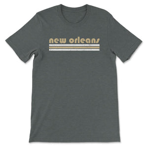 Vintage New Orleans Retro Three Stripe Weathered - Unisex T-Shirt - Dark Grey Heather