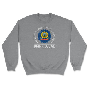 Drink Local Idaho Vintage Craft Beer Brewing - Unisex Sweatshirt - Grey Heather