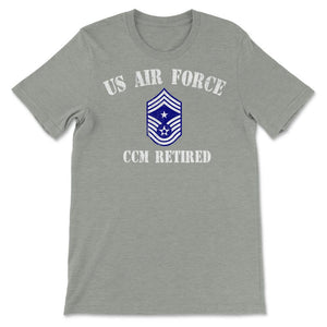 Vintage Retired Air Force Command Chief Master Sergeant Military - Unisex T-Shirt - Grey Heather