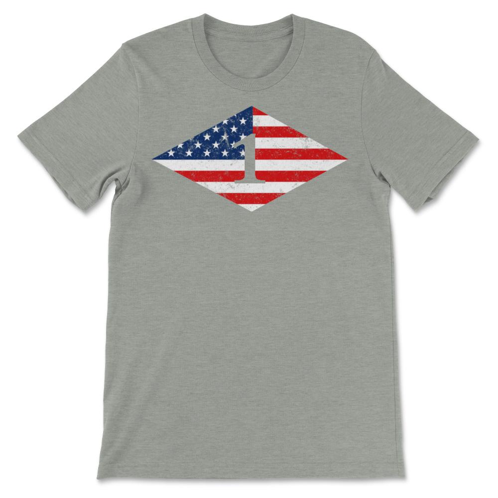 First Ranger Battalion USA Flag Diamond Patriotic Military Army Gift - Unisex T-Shirt - Grey Heather