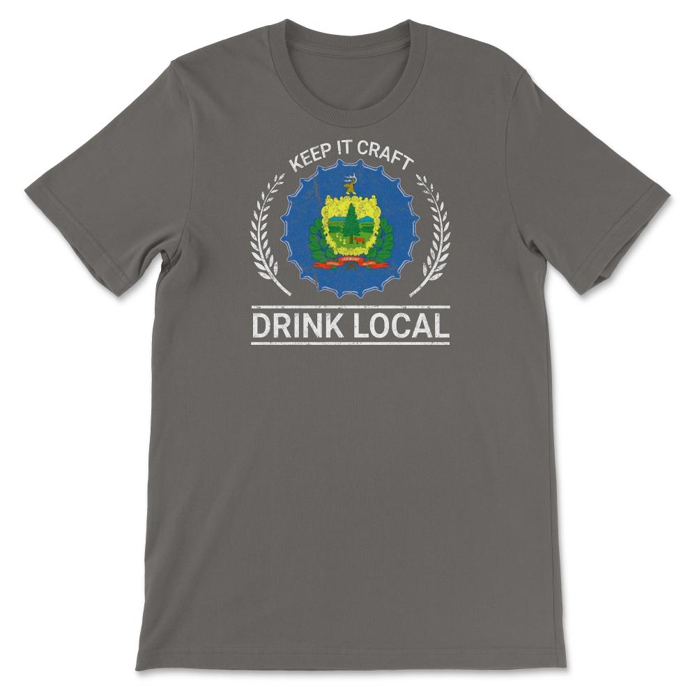 Drink Local Vermont Vintage Craft Beer Bottle Cap Brewing - Unisex T-Shirt - Smoke Grey