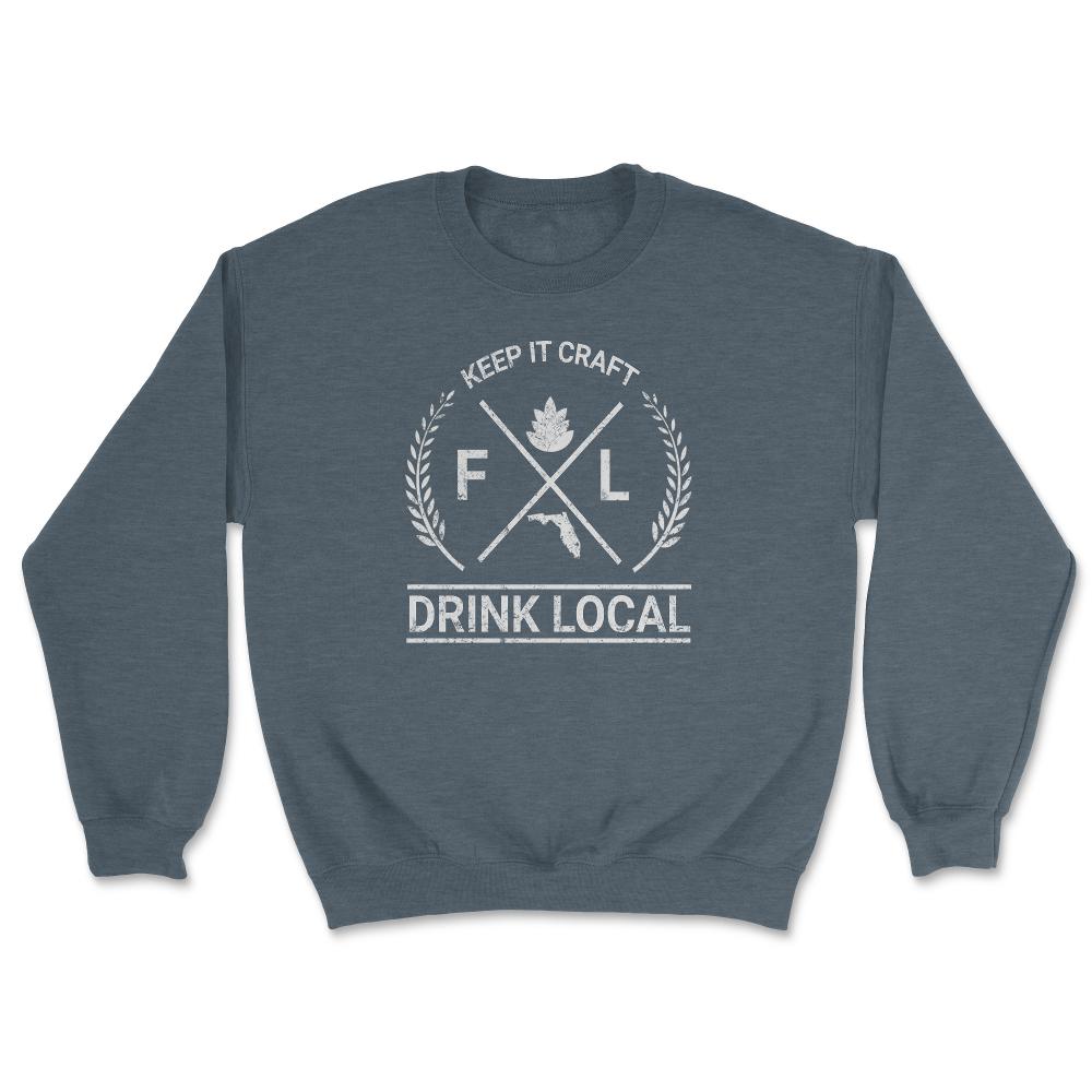 Drink Local Florida Vintage Craft Beer Brewing Unisex T-shirt - Unisex Sweatshirt - Dark Grey Heather