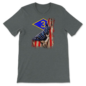 Third 3rd Ranger Battalion Blue Diamond USA Flag Pull Back Patriotic - Unisex T-Shirt - Dark Grey Heather