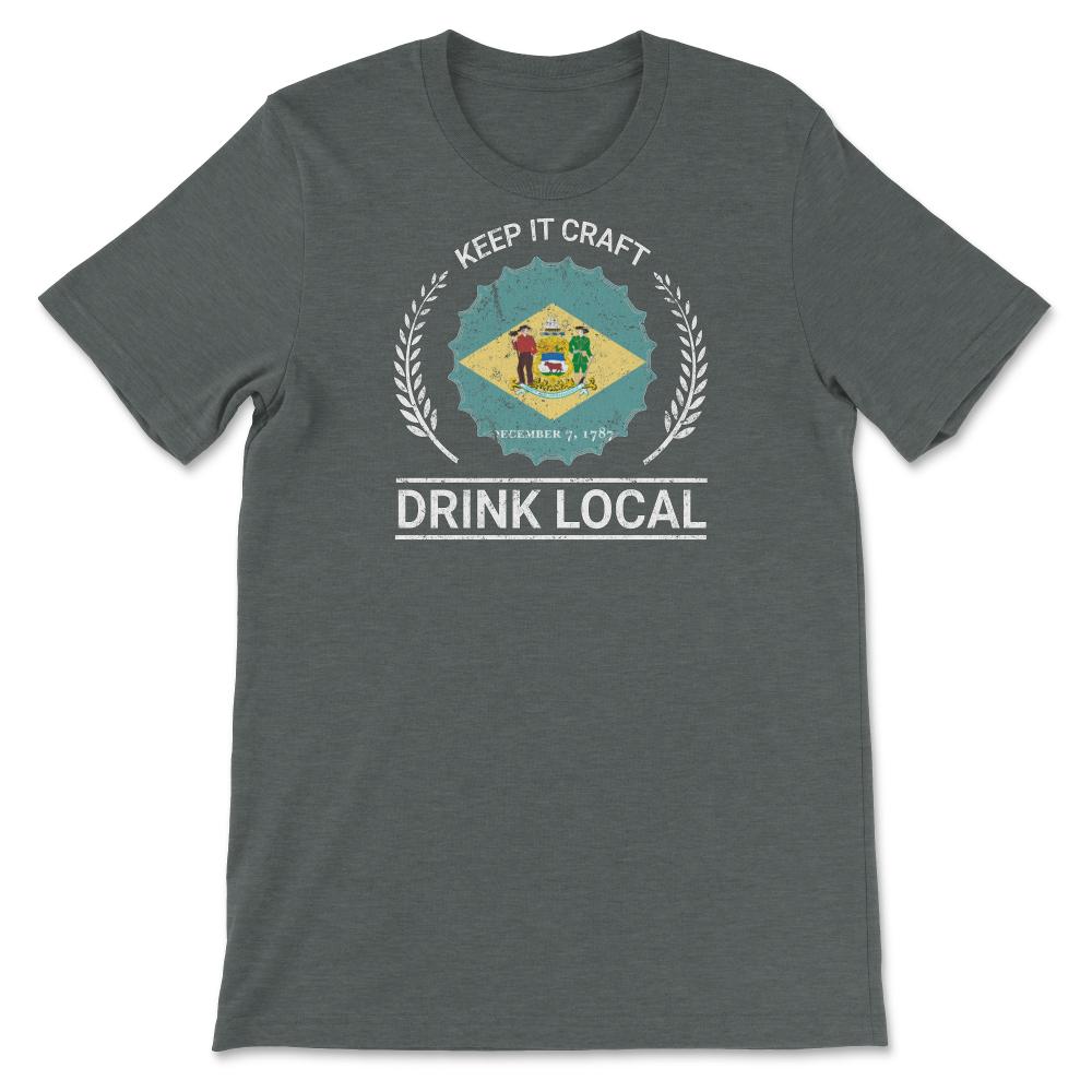 Drink Local Delaware Vintage Craft Beer Bottle Cap Brewing - Unisex T-Shirt - Dark Grey Heather