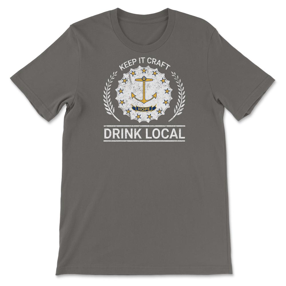 Drink Local Rhode Island Vintage Craft Beer Bottle Cap Brewing - Unisex T-Shirt - Smoke Grey