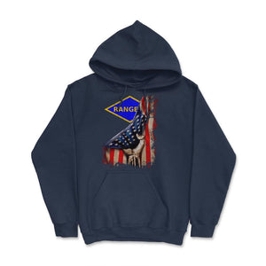 Blue Ranger Diamond USA Flag Pull Back Patriotic Military Gift - Hoodie - Navy