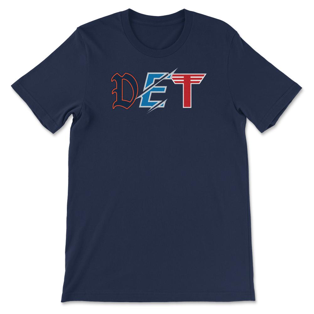 Detroit Michigan Sports Fan Three Letter City Abbreviation - Unisex T-Shirt - Navy