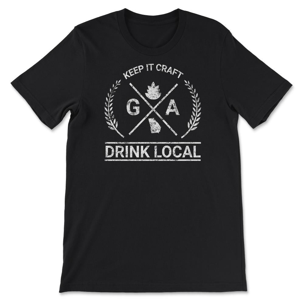 Drink Local Georgia Vintage Craft Beer Brewing Unisex T-shirt - Unisex T-Shirt - Black