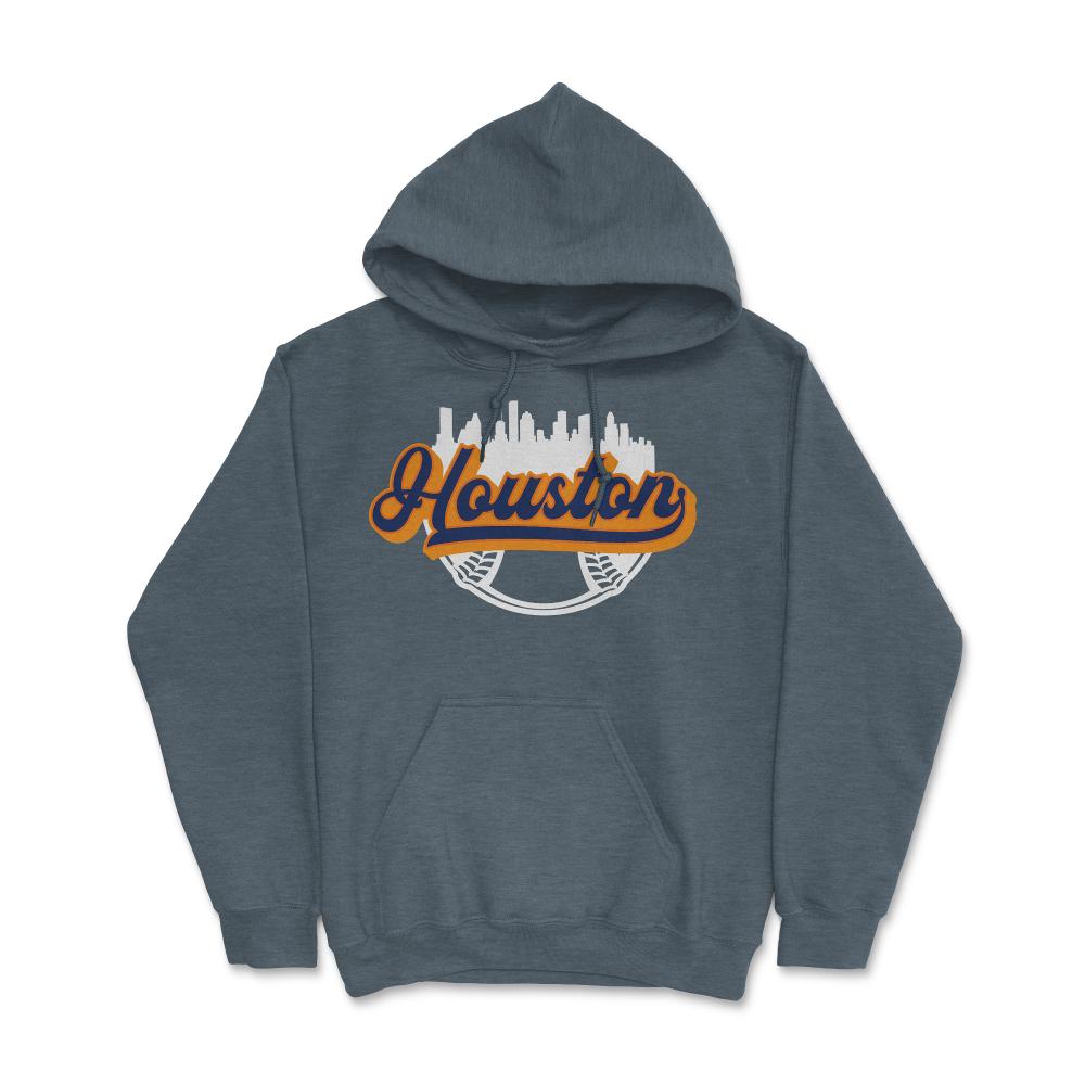 Houston Texas Baseball Downtown City Skyline Baseball Fan - Hoodie - Dark Grey Heather