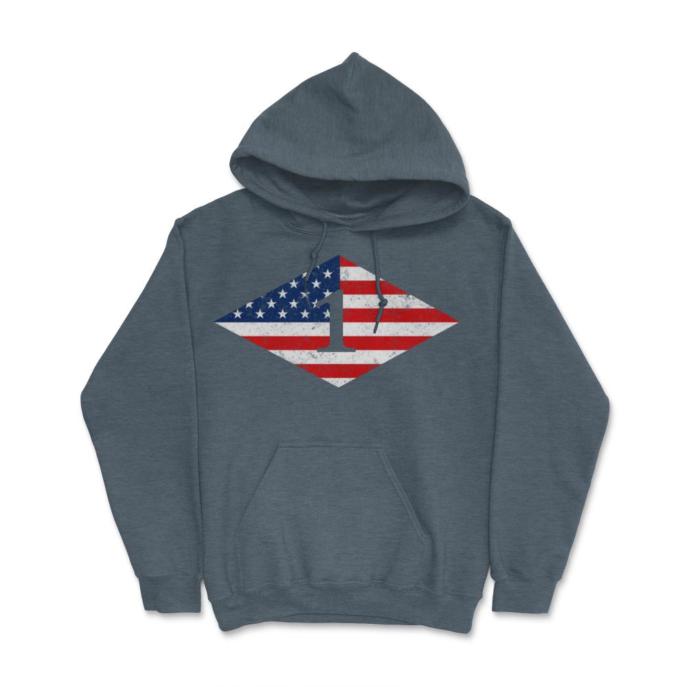 First Ranger Battalion USA Flag Diamond Patriotic Military Army Gift - Hoodie - Dark Grey Heather