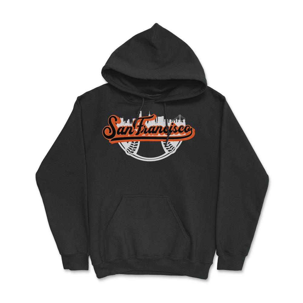 San Francisco California Baseball Downtown City Skyline Baseball Fan - Hoodie - Black