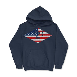 Second Ranger Battalion USA Flag Diamond Patriotic Military Army Gift - Hoodie - Navy