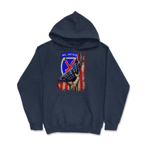10th 10th Mountain Division US Flag Tear Patriotic Light Infantryflag - Hoodie - Navy