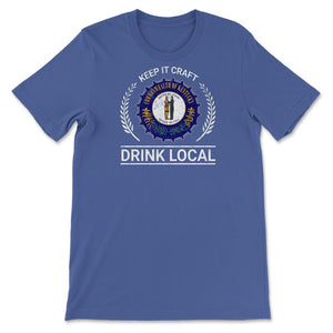 Drink Local Kentucky Vintage Craft Beer Bottle Cap Brewing - Unisex T-Shirt - Royal Blue