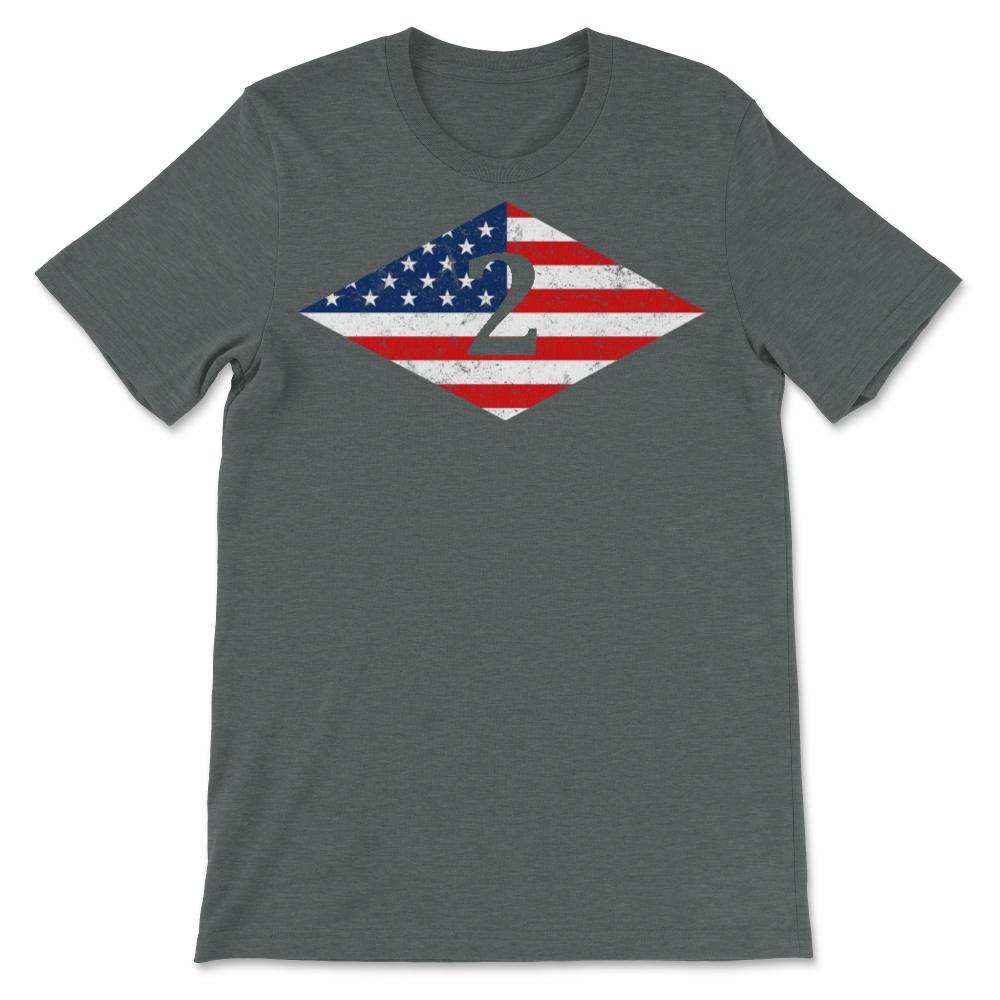 Second Ranger Battalion USA Flag Diamond Patriotic Military Army Gift - Unisex T-Shirt - Dark Grey Heather