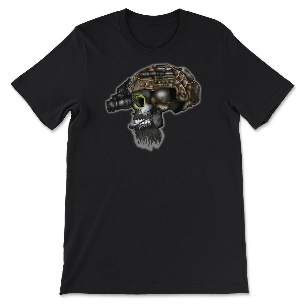 Special Forces & Ranger Regiment Bearded Skull Head Operator - Unisex T-Shirt - Black