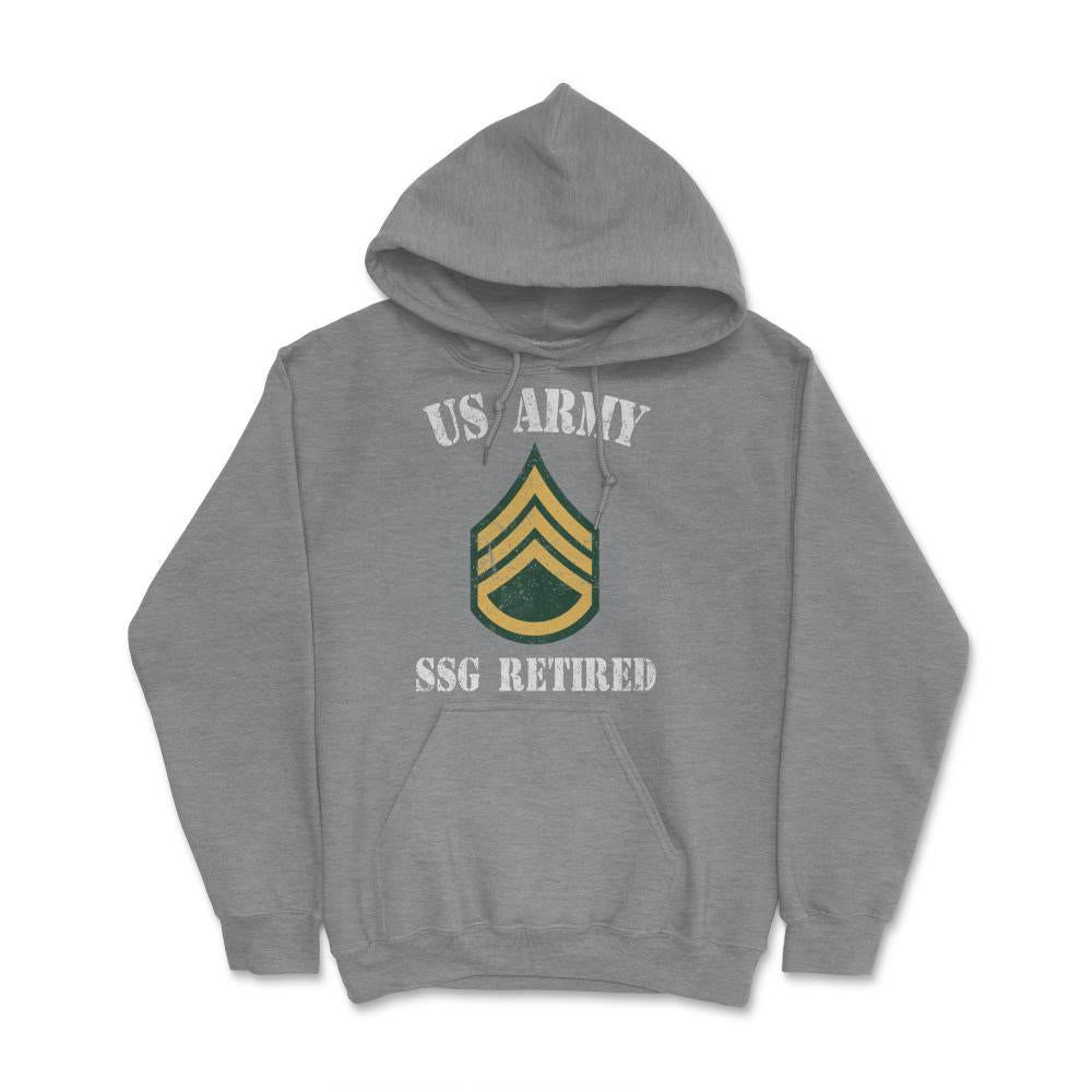 Retired Army Staff Sergeant Military Veteran Retiree E6 - Hoodie - Grey Heather