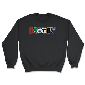 Vintage Boston Massachusetts Sports Fan City Pride Townie Southie - Unisex Sweatshirt - Black