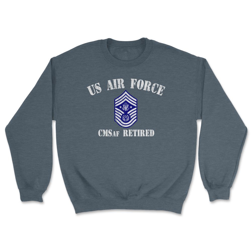 Vintage Retired Air Force Chief Master Sergeant Of The Air Force - Unisex Sweatshirt - Dark Grey Heather