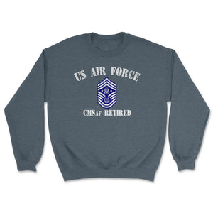 Vintage Retired Air Force Chief Master Sergeant Of The Air Force - Unisex Sweatshirt - Dark Grey Heather