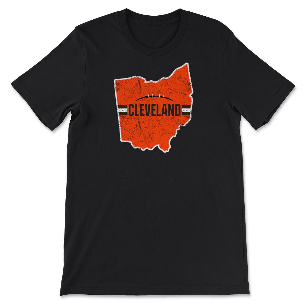 Cleveland Ohio Football State Outline Helmet Stripe Fan - Unisex T-Shirt - Black