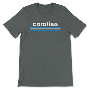 Vintage North Carolina Retro Three Stripe Weathered - Unisex T-Shirt - Dark Grey Heather