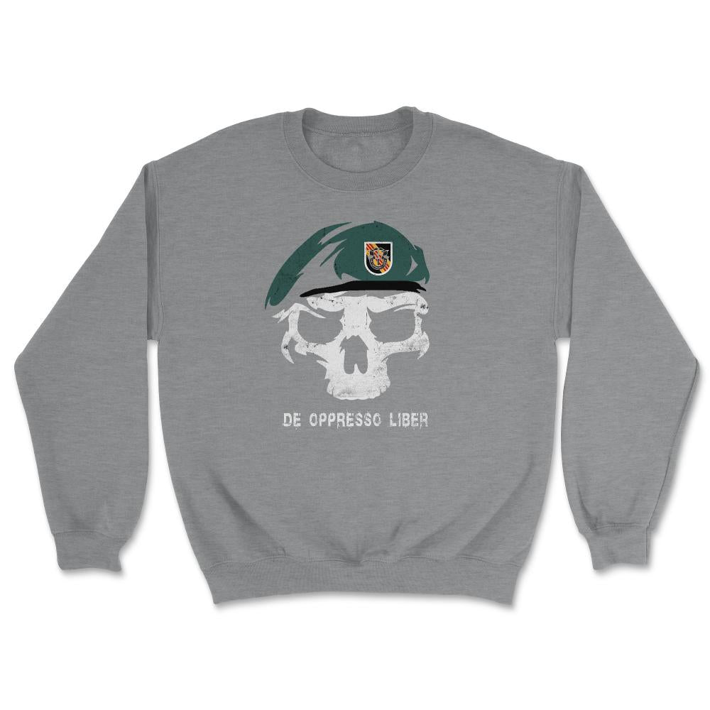 Army Special Forces De Oppresso Liber Green Beret 5th SFG Airborne - Unisex Sweatshirt - Grey Heather