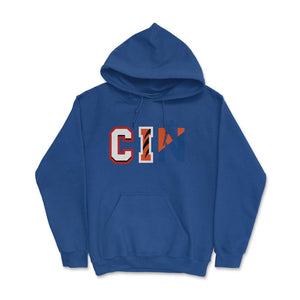 Cincinnati Ohio CIN Sports Fan Three Letter City Abbreviation - Hoodie - Royal Blue