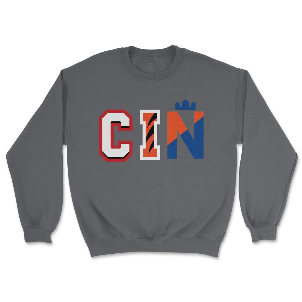 Cincinnati Ohio CIN Sports Fan Three Letter City Abbreviation - Unisex Sweatshirt - Smoke Grey