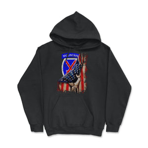 10th 10th Mountain Division US Flag Tear Patriotic Light Infantryflag - Hoodie - Black