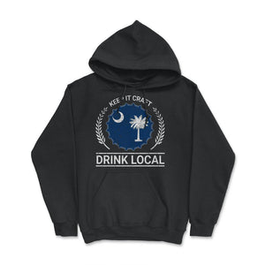 Drink Local South Carolina Vintage Craft Beer Bottle Cap Brewing - Hoodie - Black