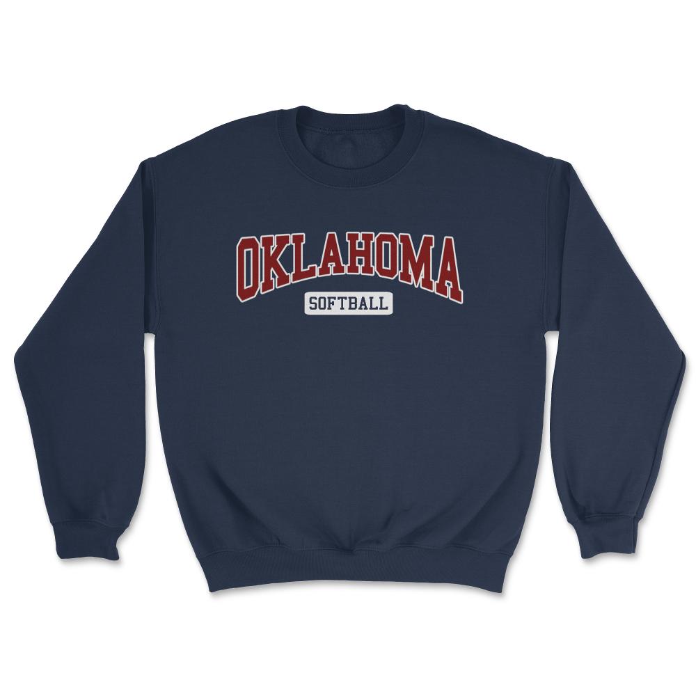 Oklahoma Softball Classic Retro Style Softball Player - Unisex Sweatshirt - Navy