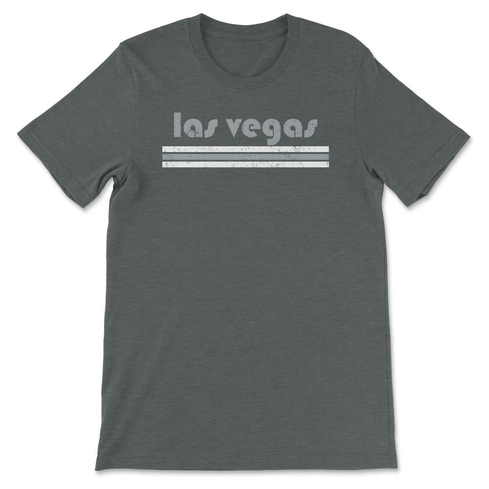 Vintage Las Vegas Nevada Retro Three Stripe Weathered - Unisex T-Shirt - Dark Grey Heather