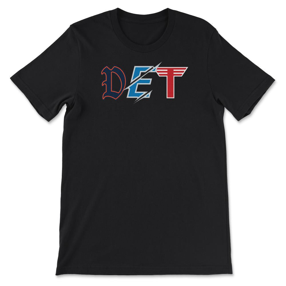 Detroit Michigan Sports Fan Three Letter City Abbreviation - Unisex T-Shirt - Black