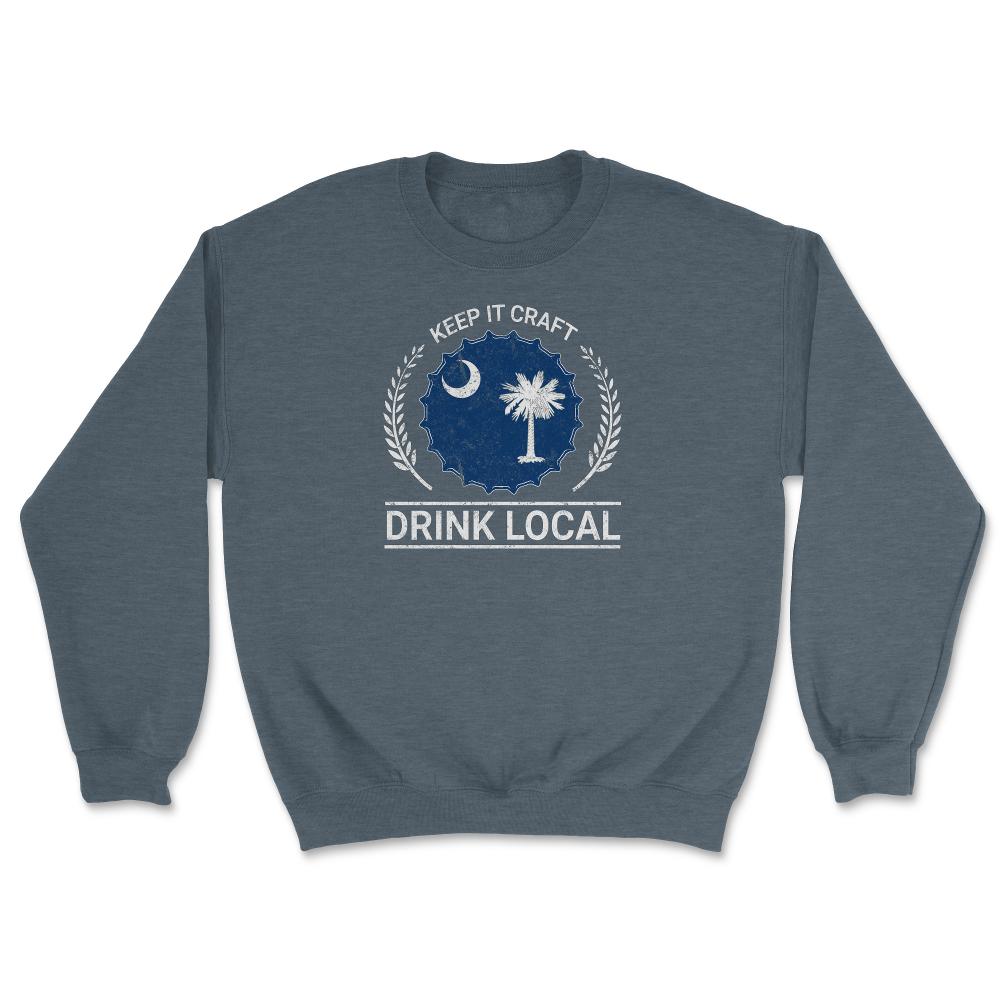 Drink Local South Carolina Vintage Craft Beer Bottle Cap Brewing - Unisex Sweatshirt - Dark Grey Heather