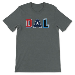 Dallas Texas Sports Fan Three Letter City Abbreviation - Unisex T-Shirt - Dark Grey Heather