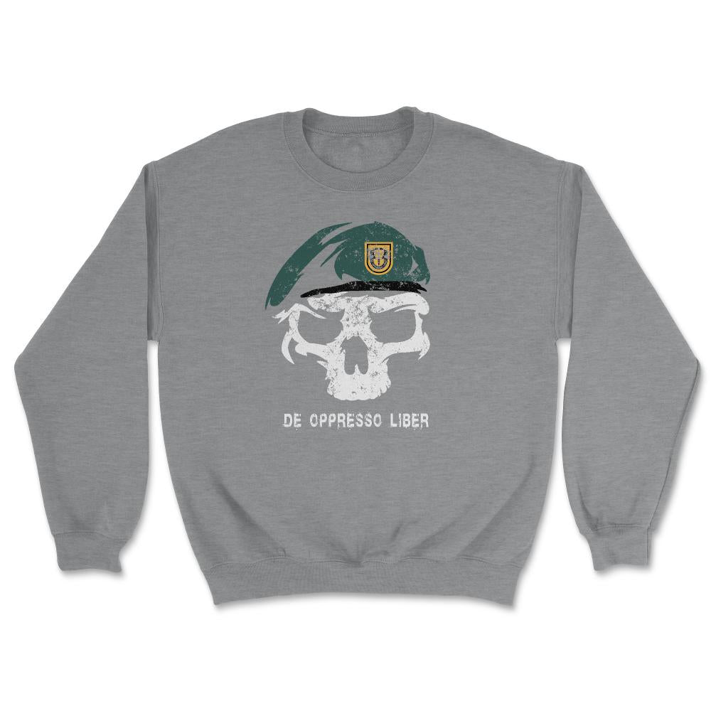 Army Special Forces De Oppresso Liber Green Beret 1st SFG Airborne - Unisex Sweatshirt - Grey Heather