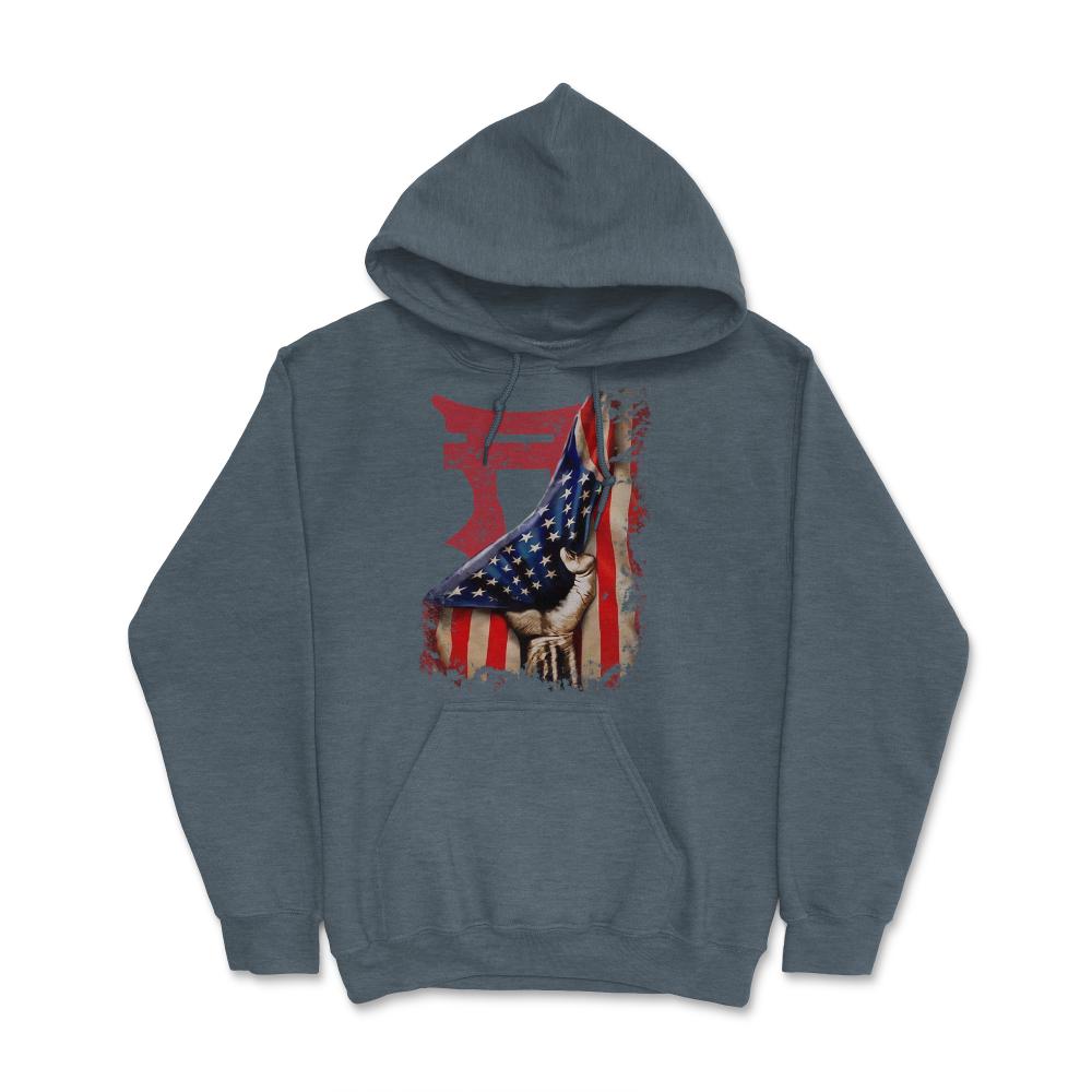 101st Airborne Rakkasans US Flag Patriotic Military Gift - Hoodie - Dark Grey Heather