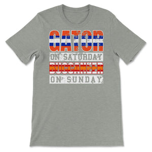 Gator on Saturday Buccaneer on Sunday - Unisex T-Shirt - Grey Heather