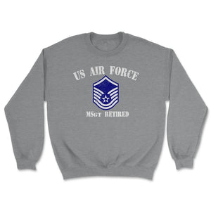 Vintage Retired Air Force Master Sergeant Military Veteran Retiree - Unisex Sweatshirt - Grey Heather