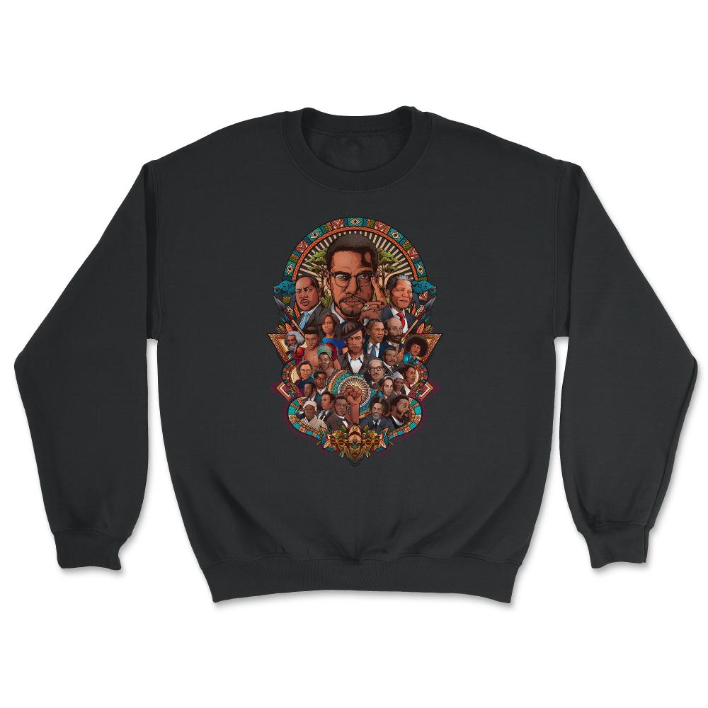 Black History Leaders Collage Inspirational African American - Unisex Sweatshirt - Black