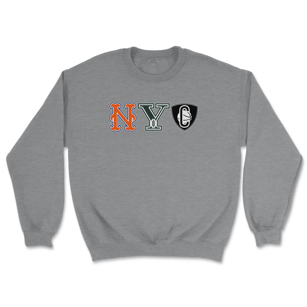 New York City Sports Fan Three Letter City Abbreviation - Unisex Sweatshirt - Grey Heather